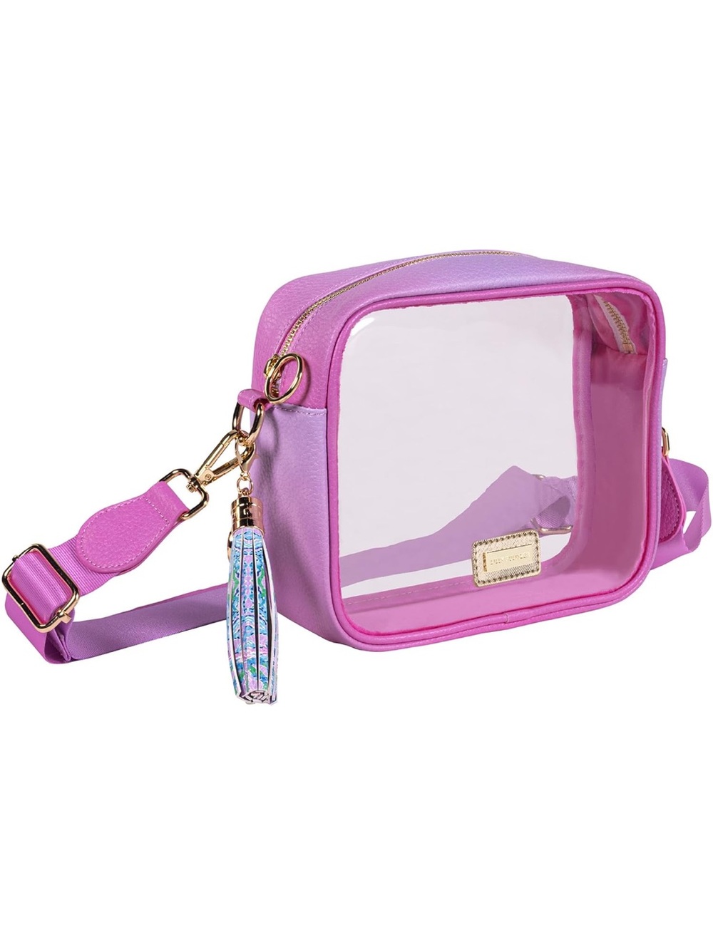 New Lilly Pulitzer Pink Clear Crossbody with Tassel, Stadium Clear Bag